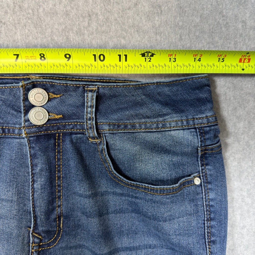 Angels Forever Young Everflex Curvy Bootcut Jeans Medium Wash Sequin Pockets 8 - Picture 7 of 12